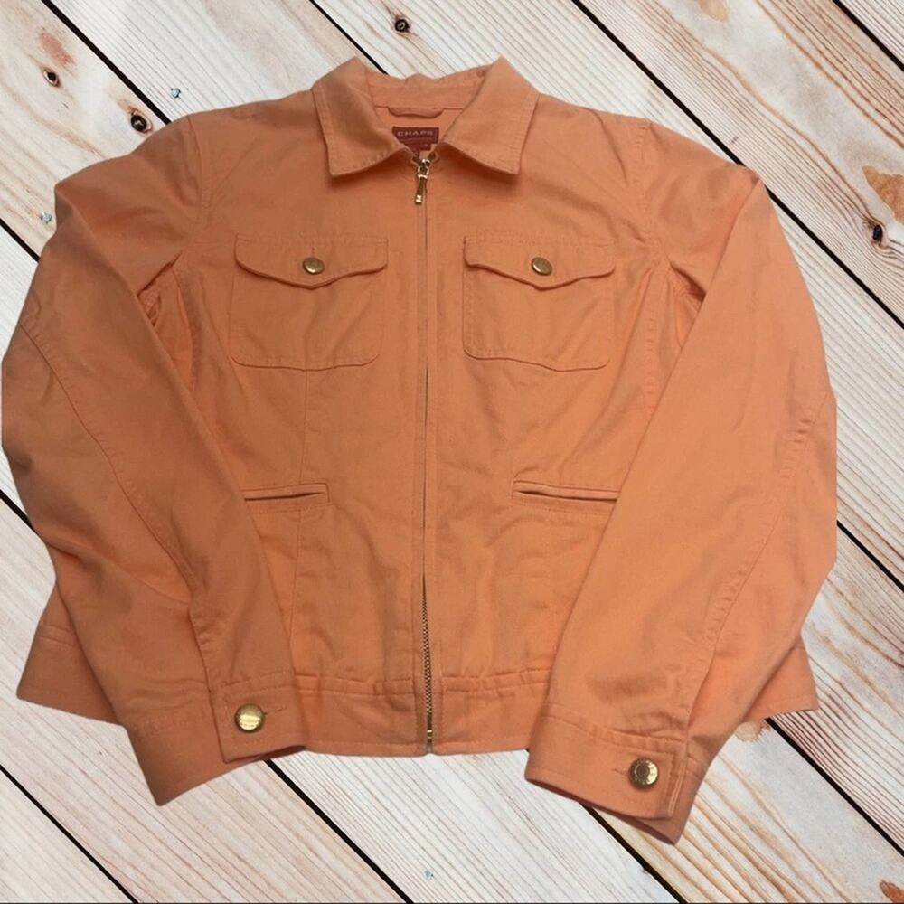 CHAPS Women’s Small Peach Orange Jean Jacket
